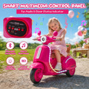 3-Wheel Electric Scooter for Kids with LED Lights and Bluetooth in Rose Red, Suitable for Ages 3-6