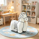 6V Electric Kids Pony Ride-On with Bear Toy and Music