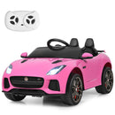 Honey Joy 12V Licensed Pink Jaguar F-Type SVR Kids Ride-On Car with MP3 and Lights