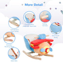 Children's Wooden Rocking Horse Plane Chair with Lullaby and Safety Belt