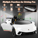 12V White Lamborghini Huracan Kids Electric Car