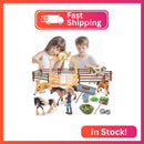 THINKBAY 35-Piece Realistic Horse Farm Toy Set for Girls