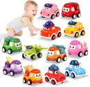 12-Piece Construction Pull Back Car Toy Set for Toddlers Aged 1 to 3