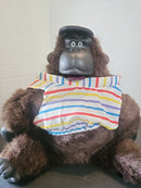 90s Magogo Macarena Animated Gorilla - Brown w Rainbow Shirt & Green Hat, Works