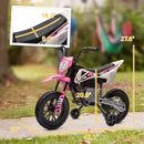 Pink 12V Electric Motorcycle for Kids with Twist Grip, Training Wheels, and Rear Suspension