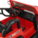 Red 12V Battery-Powered Kids Ride-On Truck with MP3, LED Lights, Remote Control, and Cover