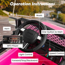 12V Pink Electric Ride-On Truck with Remote Control, Music, and Lights for Kids