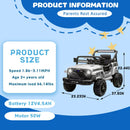 12V Remote-Controlled Electric Jeep Truck Toy for Kids in White