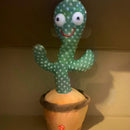 Interactive Light-Up Plush Cactus Toy with Music and Motion for Kids 3-11