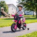 12V Pink Electric Dirt Bike for Kids with Training Wheels