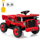 12V Remote Control Electric Dump Truck Toy for Kids in Rose Red