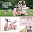 HEIMILI 12V Ride-On Motorcycle for Kids with Classic Headlight Design