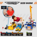 7-Inch Crane Truck Playset Featuring Lights, Sounds, and Articulated Components