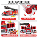 Large 6-in-1 Water Fire Truck Set with Six Race Cars for Kids Ages 3-5