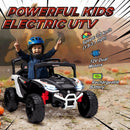12V Electric UTV Truck for Kids with Remote Control and Rear Suspension, White