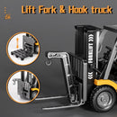 1/64 Scale Mini RC Yellow Forklift Toy with Dual Lift Fork and Hook功能