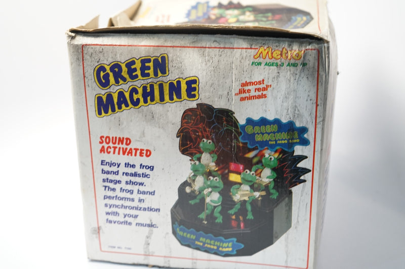Vintage 1989 Green Machine Frog Band Toy with Working Lights, Sound-Activated Features