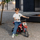 Children's 24V Electric Dirt Bike, 250W Motor, 9.9 MPH, 12-Inch Tires, Red