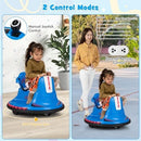 Blue 12V Ride-On Bumper Car for Kids with Dual Joysticks and Remote Control