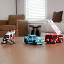 Maxx Action Chrome Rescue Vehicle Set: Firetruck, Police Car, and Helicopter