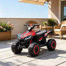 Red 12V Electric ATV Quad for Kids with Forward/Reverse and Music, Ideal for Ages 3 and Up
