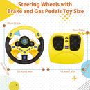Yellow RedCrab Kids Steering Wheel Toy with Brake and Gas Pedals