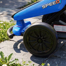 Qaba Blue 24V Electric Drift Go Kart for Kids with Dual Motors
