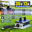 12 AMP 36 Volt Waterproof Golf Cart Charger for Club Car, EZGO & Yamaha