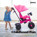 Joovy Tricycoo 4.1 Pink Tricycle for Kids with Parent Handle, Safety Harness, and Canopy