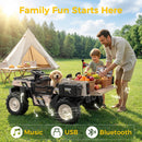 TOKTOO 24V Dual Seat Electric Dump Truck for Kids Ages 3-8 in Khaki