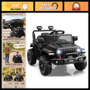 12V Kids Electric Jeep with Remote Control, Bluetooth, and LED Lighting