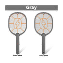 Dual Electric Fly Swatter Set in Black and Gray, Battery-Powered Bug Zapper