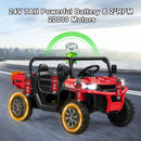 Red 24V Electric 2-Seater Dump Truck for Kids with Remote Control