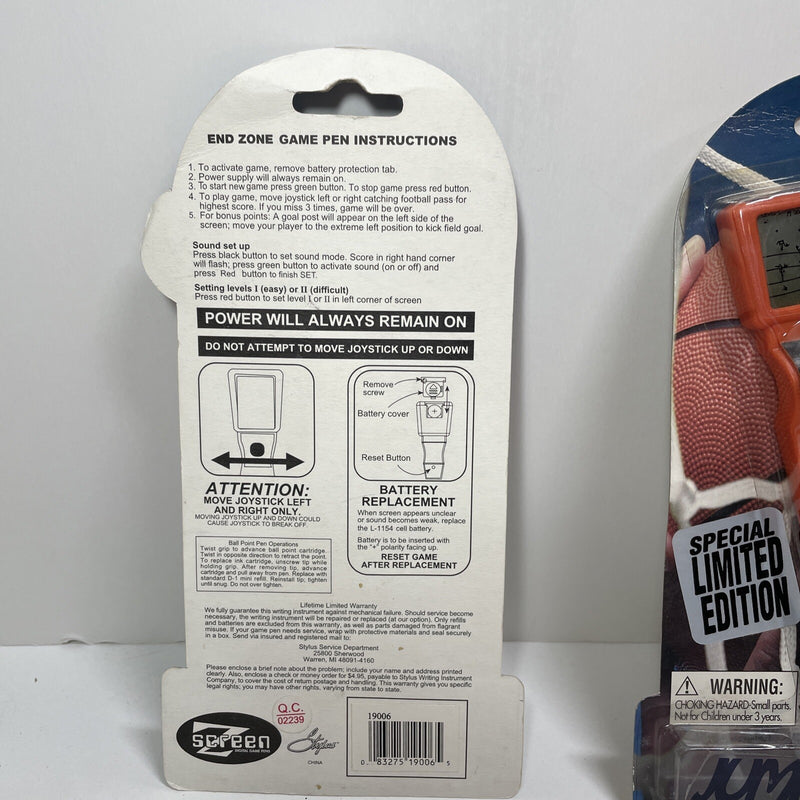 Digital Screen Game Pens Set of 3 Featuring Basketball, Blading, and Football Classic Toys