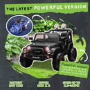 Black 24V Two-Seater Electric Ride-On Toy Truck for Kids with Bluetooth and LED Lights