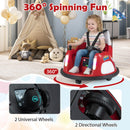 Red Battery-Powered 12V Kids Bumper Car with 360° Spin & Remote Control for Ages 1.5-6