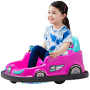 Kid Trax Pink 6V Bumper Car Ride-On Toy with 360° Spin and LED Lights