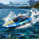 CAPTAER HJ825A Kids' Remote Control Boat with LED Lights and Self-Righting Waterproof Feature