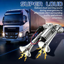 600DB High-Volume 12V Electric Dual Trumpet Air Horn in Silver