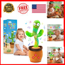 Interactive Cactus Toy with 50 Songs, Voice Repetition, Adjustable Volume, and Auto Sleep Feature