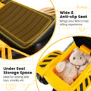 Costzon Kids Ride-On Excavator Digger Bulldozer with Safety Helmet, 3-in-1