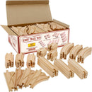 52-Piece Wooden Train Track Expansion Set - 18 Feet with 5 Unique Sections