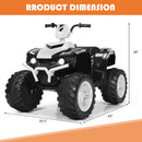 12V Electric Kids ATV Quad Ride-On Car with LED Lights and Music - White