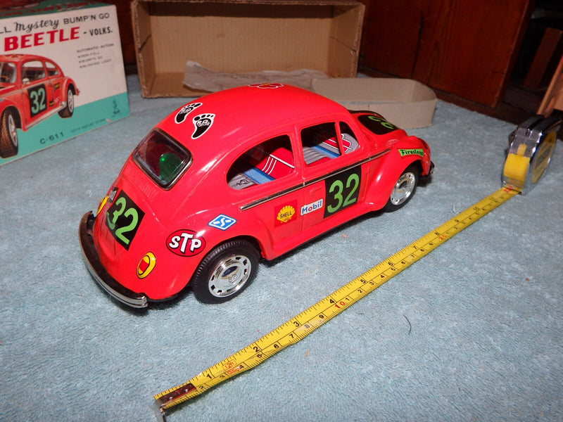 Vintage TAIYO Battery-Operated VW Beetle Toy Car from Japan with Original Box