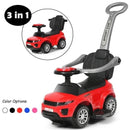 Multifunctional Red Ride-On Car Stroller with Music for Toddlers