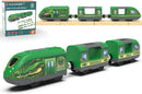 Electric Train Set for Wooden Tracks, Kids' Motorized Toy Train, City Adventure