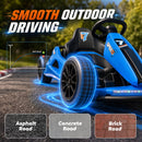 Qaba Blue 24V Electric Drift Go Kart for Kids with Dual Motors
