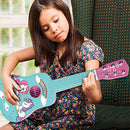 Lexibook Pink Unicorn Wooden Guitar for Kids, 6 Strings, 53 cm with Guide