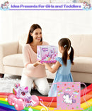Ayiaum Pink and Purple Unicorn RC Car with Lights, 4.01 inches