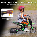 350W Electric Dirt Bike for Teens with 15 MPH Twist Grip Throttle in Green